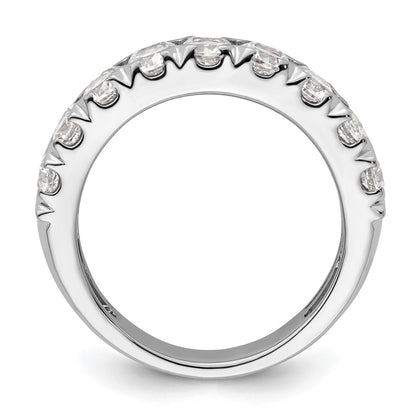 14k White Gold 3 carat Lab Grown Diamond Double Row Fashion Band Ring Size 7
