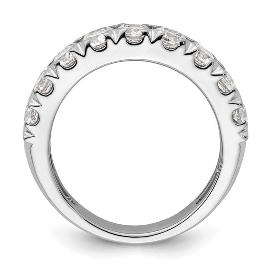 14k White Gold 3 carat Lab Grown Diamond Double Row Fashion Band Ring Size 7