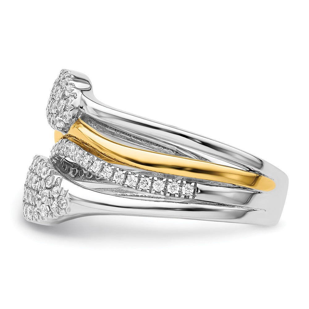 14k Two-Tone 3/8 carat Lab Grown Diamond Fashion Ring Size 7
