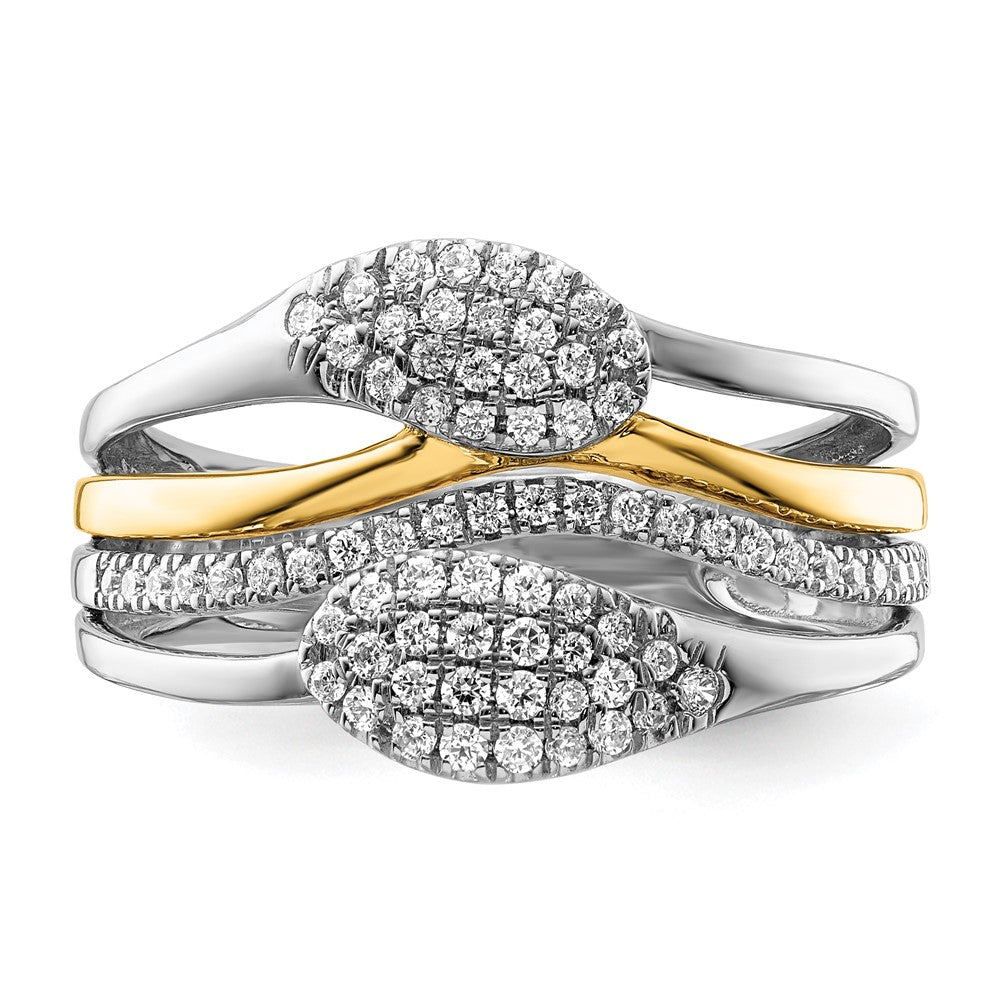 14k Two-Tone 3/8 carat Lab Grown Diamond Fashion Ring Size 7