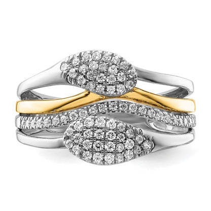 14k Two-Tone 3/8 carat Lab Grown Diamond Fashion Ring Size 7
