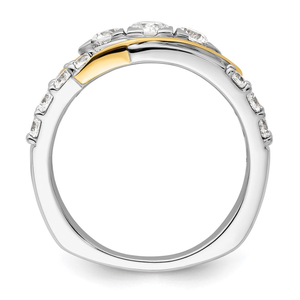 14k Two-Tone 1 1/6 carat Lab Grown Diamond Fashion Ring Size 7