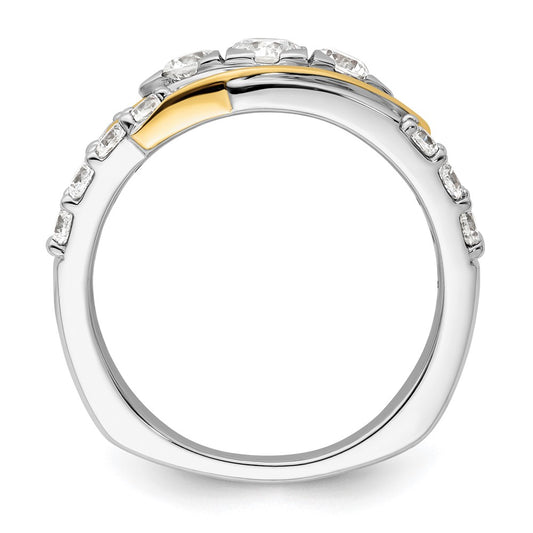 14k Two-Tone 1 1/6 carat Lab Grown Diamond Fashion Ring Size 7