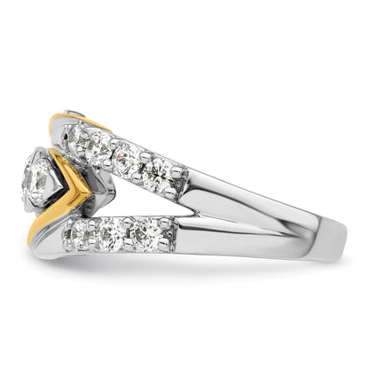 14k Two-Tone 1 1/6 carat Lab Grown Diamond Fashion Ring Size 7