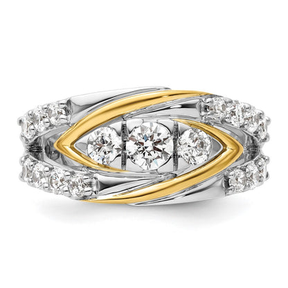 14k Two-Tone 1 1/6 carat Lab Grown Diamond Fashion Ring Size 7