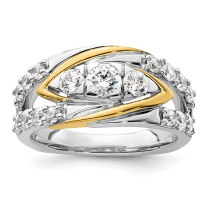14k Two-Tone 1 1/6 carat Lab Grown Diamond Fashion Ring Size 7