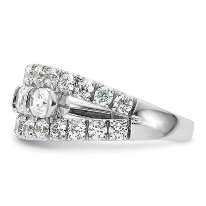 14k White Gold 1 3/8 carat Lab Grown Diamond Fashion Ring Size 7