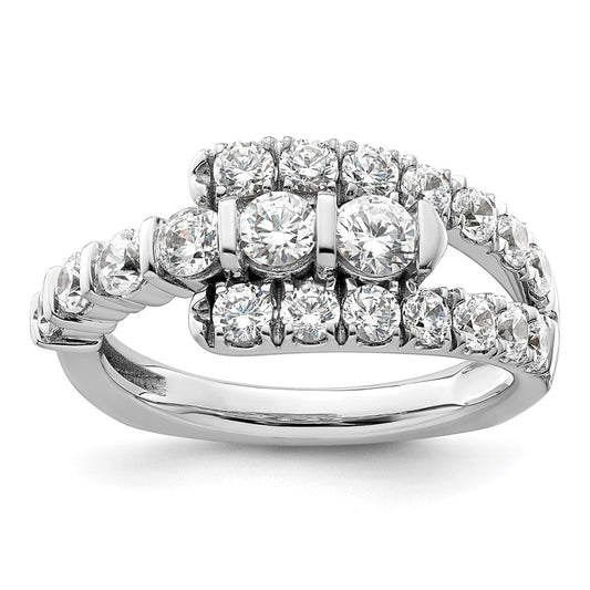 14k White Gold 1 3/8 carat Lab Grown Diamond Fashion Ring Size 7