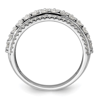 14k White Gold 1 1/2 carat Lab Grown Diamond Fashion Band Ring Size 7