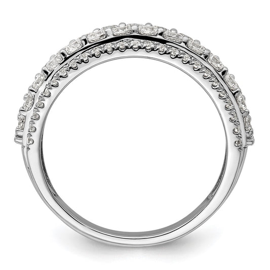 14k White Gold 1 1/2 carat Lab Grown Diamond Fashion Band Ring Size 7
