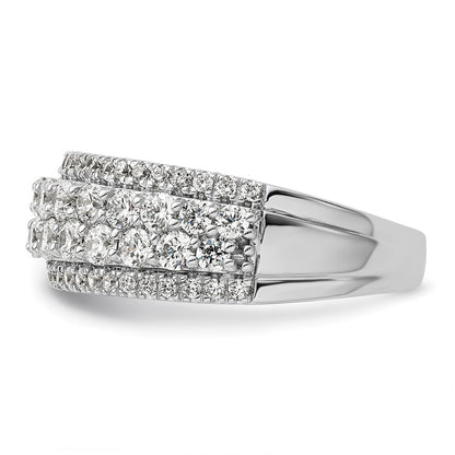 14k White Gold 1 1/2 carat Lab Grown Diamond Fashion Band Ring Size 7