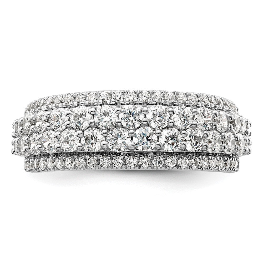 14k White Gold 1 1/2 carat Lab Grown Diamond Fashion Band Ring Size 7