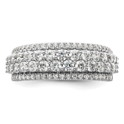 14k White Gold 1 1/2 carat Lab Grown Diamond Fashion Band Ring Size 7