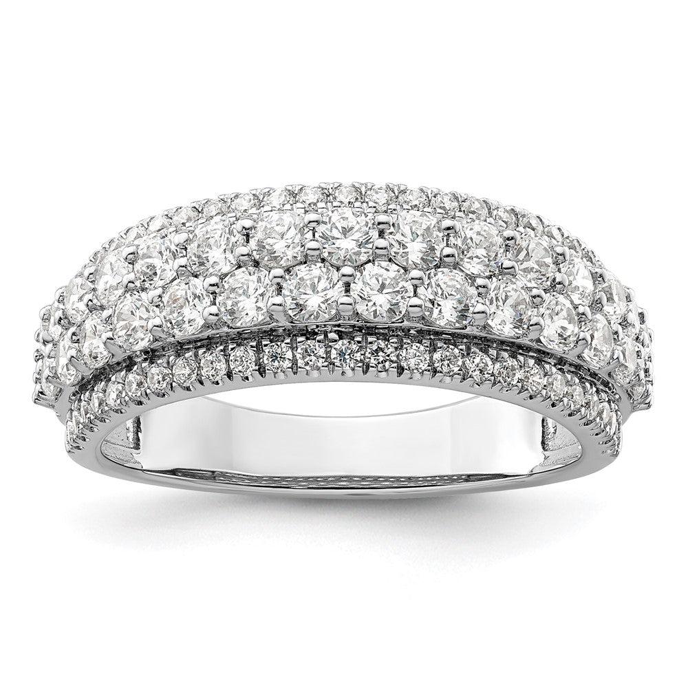 14k White Gold 1 1/2 carat Lab Grown Diamond Fashion Band Ring Size 7