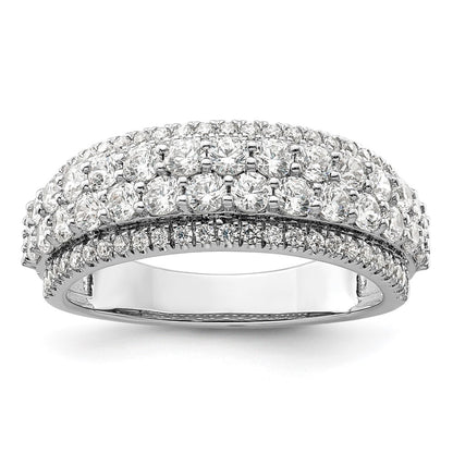 14k White Gold 1 1/2 carat Lab Grown Diamond Fashion Band Ring Size 7