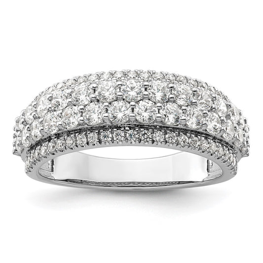 14k White Gold 1 1/2 carat Lab Grown Diamond Fashion Band Ring Size 7