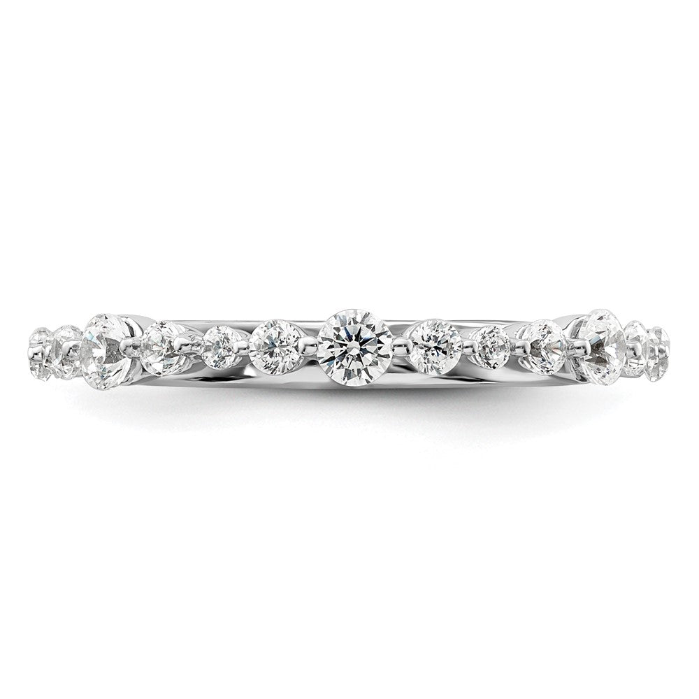 14k White Gold 1/2 carat Lab Grown Diamond Fashion Band Ring Size 7