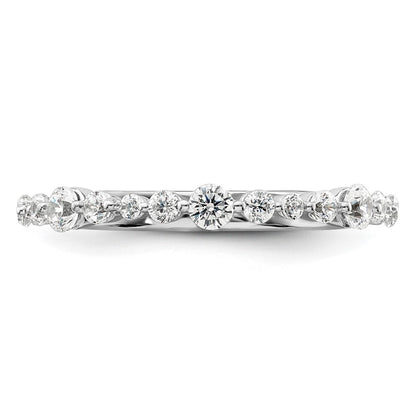 14k White Gold 1/2 carat Lab Grown Diamond Fashion Band Ring Size 7