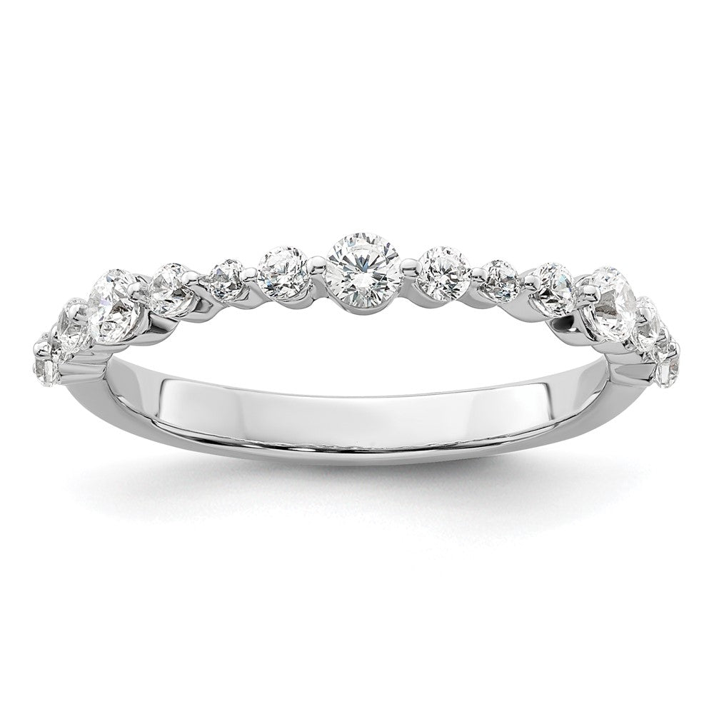 14k White Gold 1/2 carat Lab Grown Diamond Fashion Band Ring Size 7