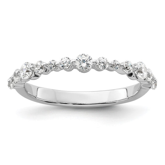 14k White Gold 1/2 carat Lab Grown Diamond Fashion Band Ring Size 7