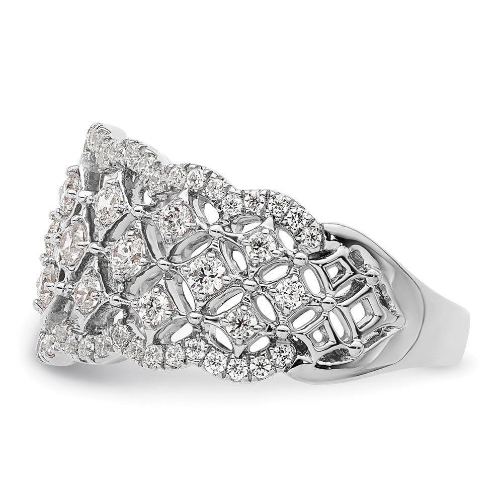 14k White Gold 1 carat Lab Grown Diamond Fashion Ring Size 7