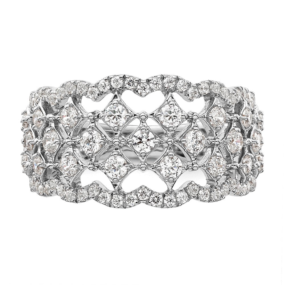 14k White Gold 1 carat Lab Grown Diamond Fashion Ring Size 7