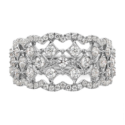 14k White Gold 1 carat Lab Grown Diamond Fashion Ring Size 7