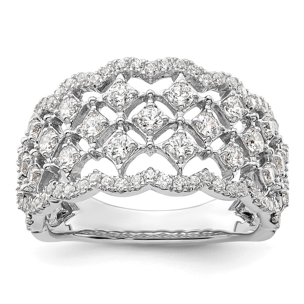 14k White Gold 1 carat Lab Grown Diamond Fashion Ring Size 7