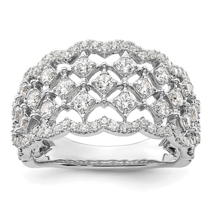 14k White Gold 1 carat Lab Grown Diamond Fashion Ring Size 7