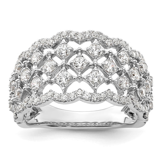 14k White Gold 1 carat Lab Grown Diamond Fashion Ring Size 7