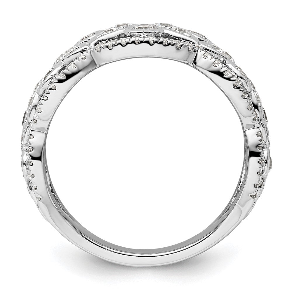 14k White Gold 7/8 carat Lab Grown Diamond Fashion Ring Size 7