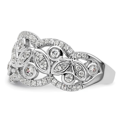 14k White Gold 7/8 carat Lab Grown Diamond Fashion Ring Size 7