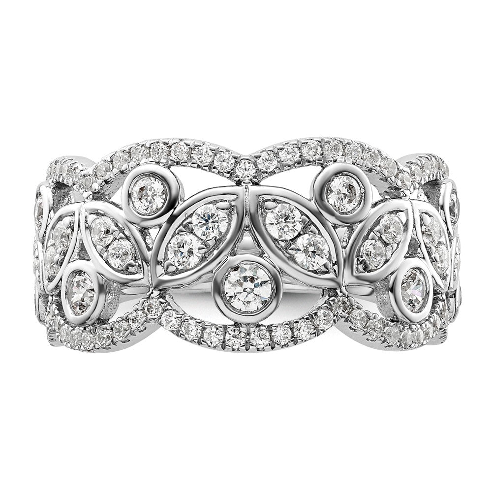 14k White Gold 7/8 carat Lab Grown Diamond Fashion Ring Size 7