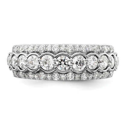 14k White Gold 2 carat Lab Grown Diamond Fashion Ring Size 7