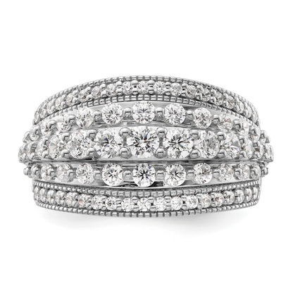 14k White Gold 1 1/2 carat Lab Grown Diamond Fashion Ring Size 7