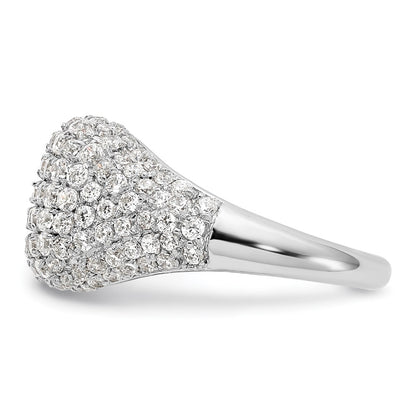 14k White Gold 2 1/4 carat Lab Grown Diamond Cluster Fashion Ring Size 7