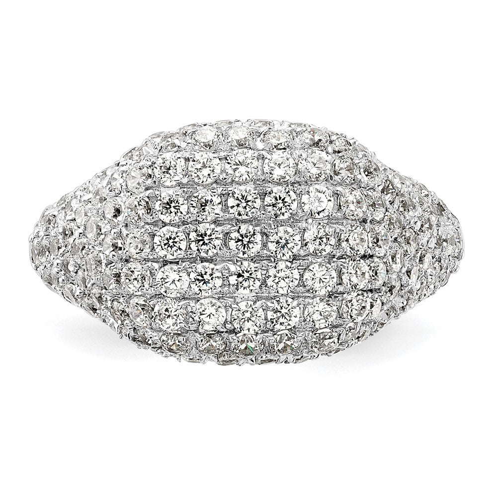 14k White Gold 2 1/4 carat Lab Grown Diamond Cluster Fashion Ring Size 7