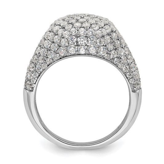 14k White Gold 2 3/8 carat Lab Grown Diamond Cluster Fashion Ring Size 7