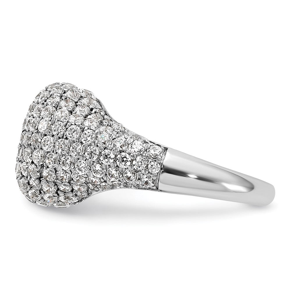14k White Gold 2 3/8 carat Lab Grown Diamond Cluster Fashion Ring Size 7