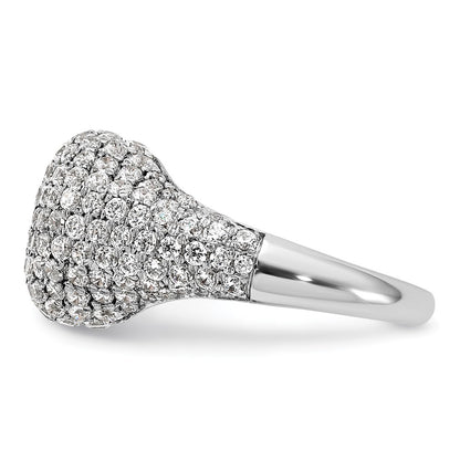 14k White Gold 2 3/8 carat Lab Grown Diamond Cluster Fashion Ring Size 7