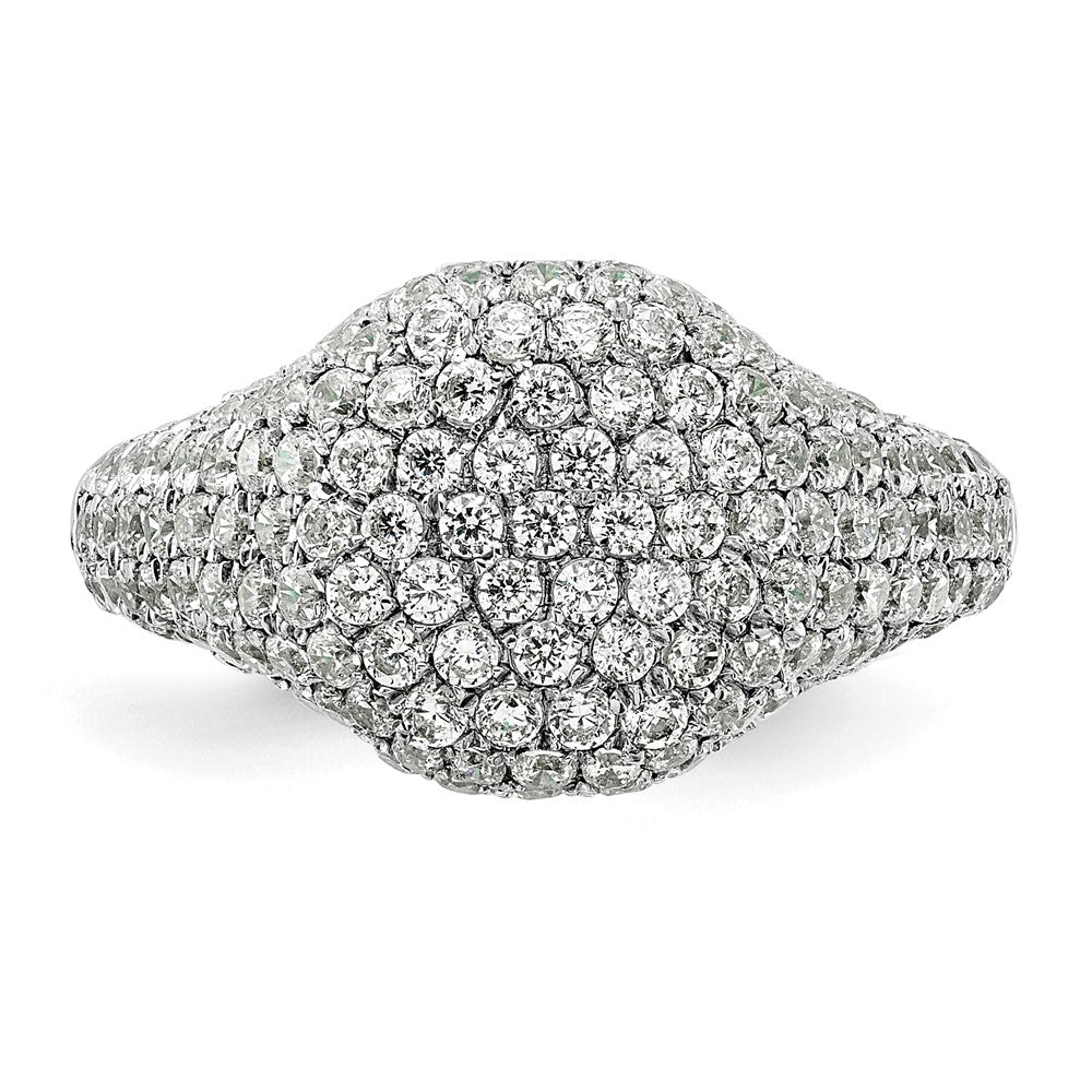 14k White Gold 2 3/8 carat Lab Grown Diamond Cluster Fashion Ring Size 7