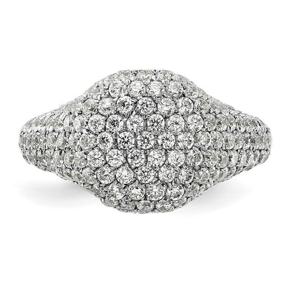 14k White Gold 2 3/8 carat Lab Grown Diamond Cluster Fashion Ring Size 7