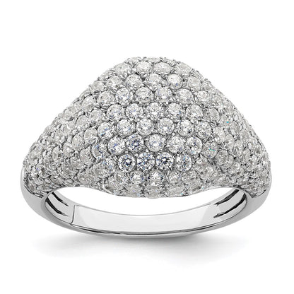 14k White Gold 2 3/8 carat Lab Grown Diamond Cluster Fashion Ring Size 7