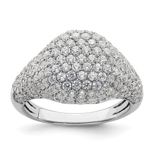 14k White Gold 2 3/8 carat Lab Grown Diamond Cluster Fashion Ring Size 7