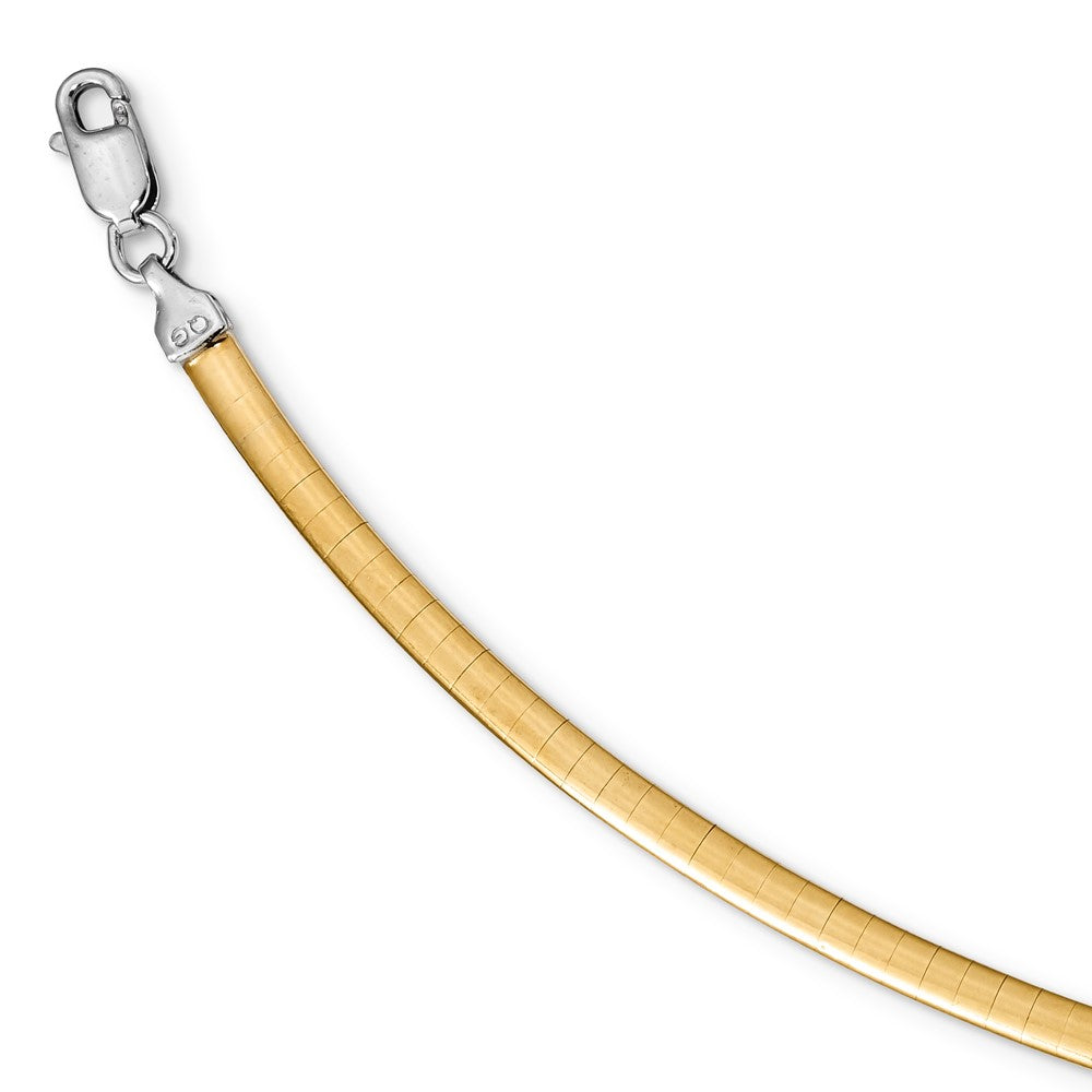 Sterling Silver Gold-pltd 3mm Reversible Cubetto Chain Necklace 18"