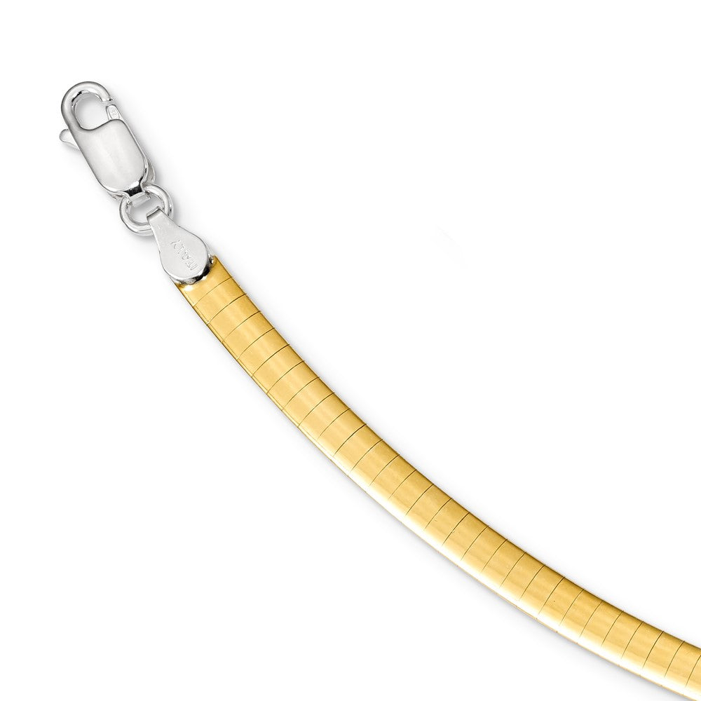 Sterling Silver Gold-plated 4mm Reversible Cubetto Chain Necklace 18"