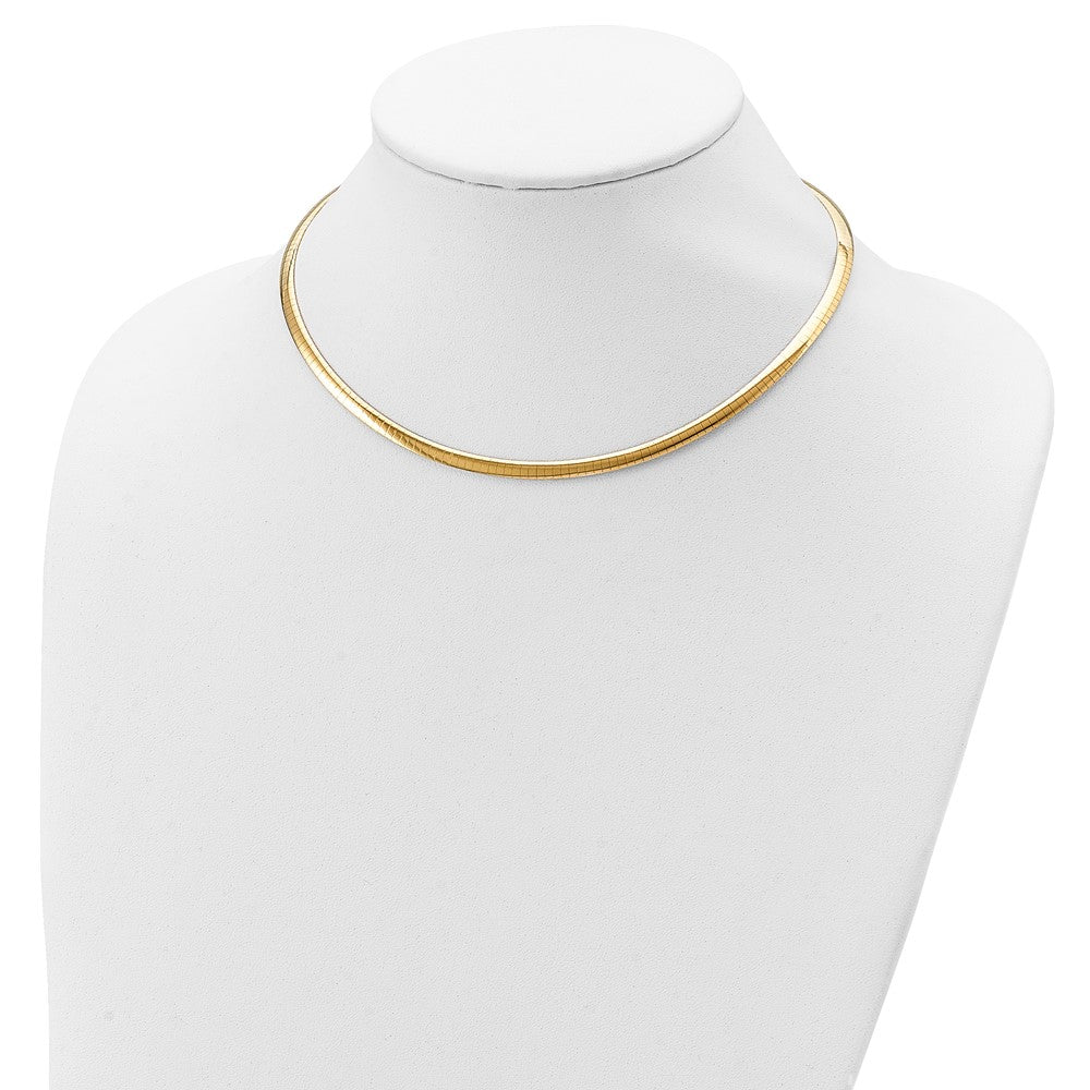 Sterling Silver Gold-plated 4mm Reversible Cubetto Chain Necklace 18"
