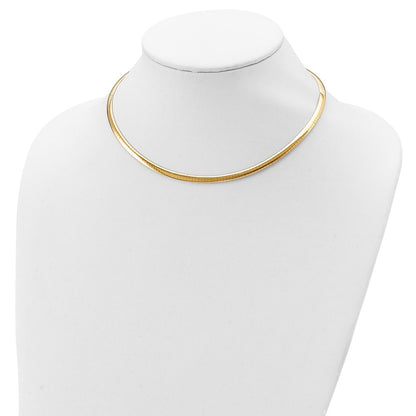 Sterling Silver Gold-plated 4mm Reversible Cubetto Chain Necklace 18"