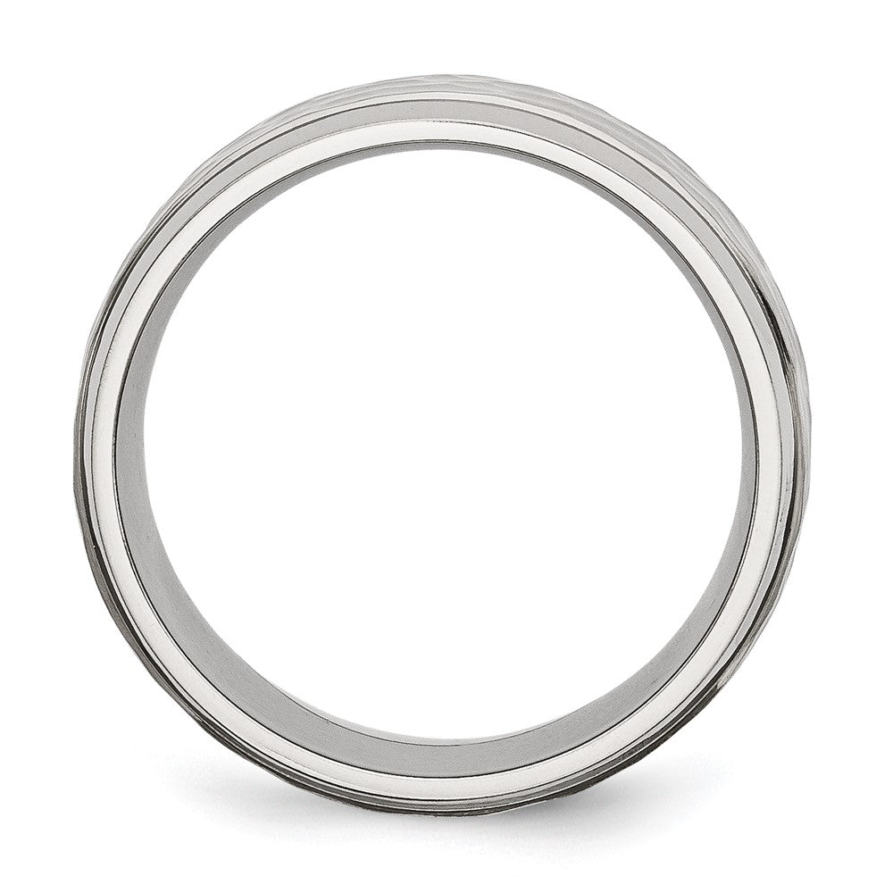 Sterling Silver Stackable Expressions Black Plated Hammered Ring