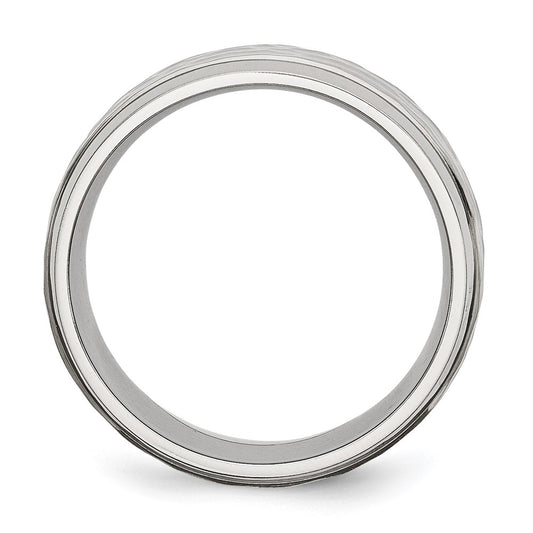 Sterling Silver Stackable Expressions Black Plated Hammered Ring